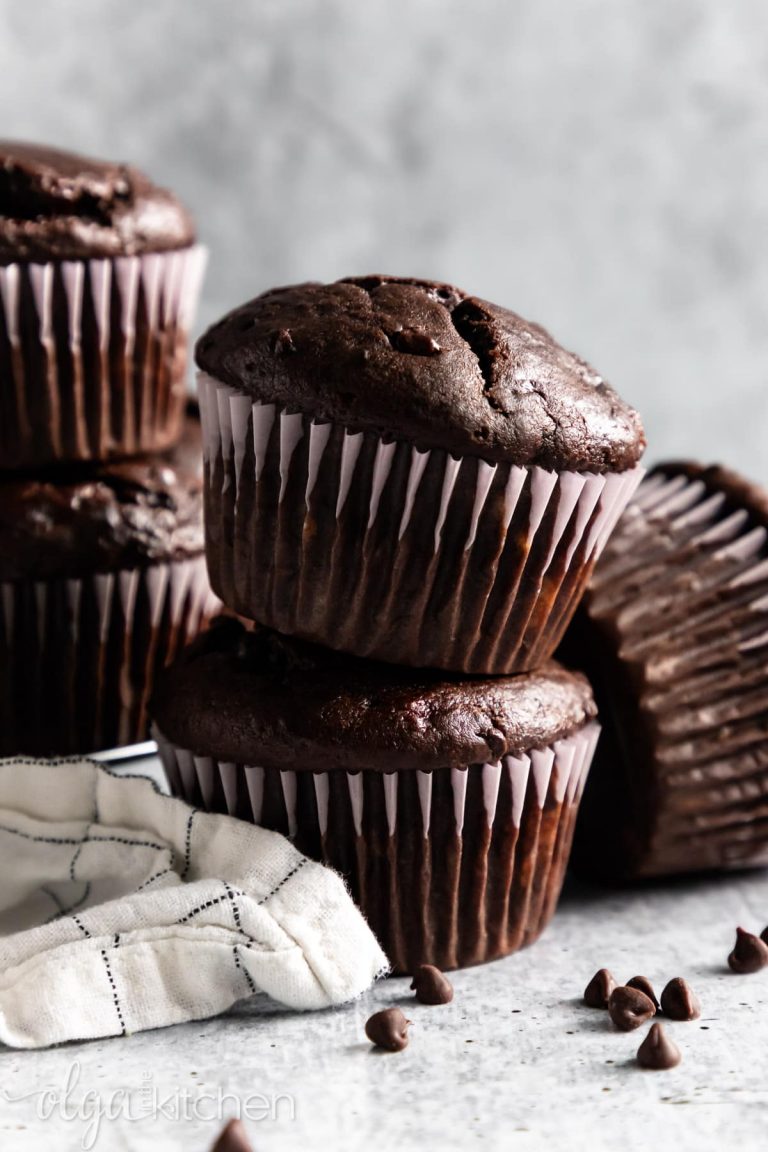Double chocolate banana muffins