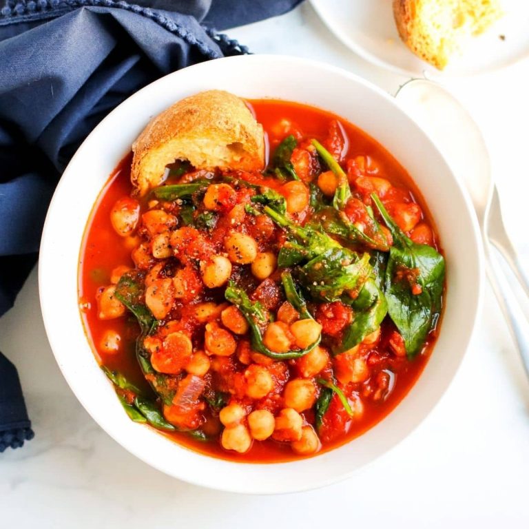 Spinach chickpea stew