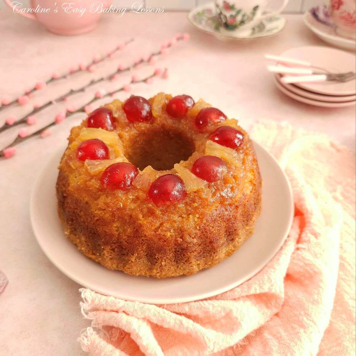 Pineapple bundt cake free style in kitchen