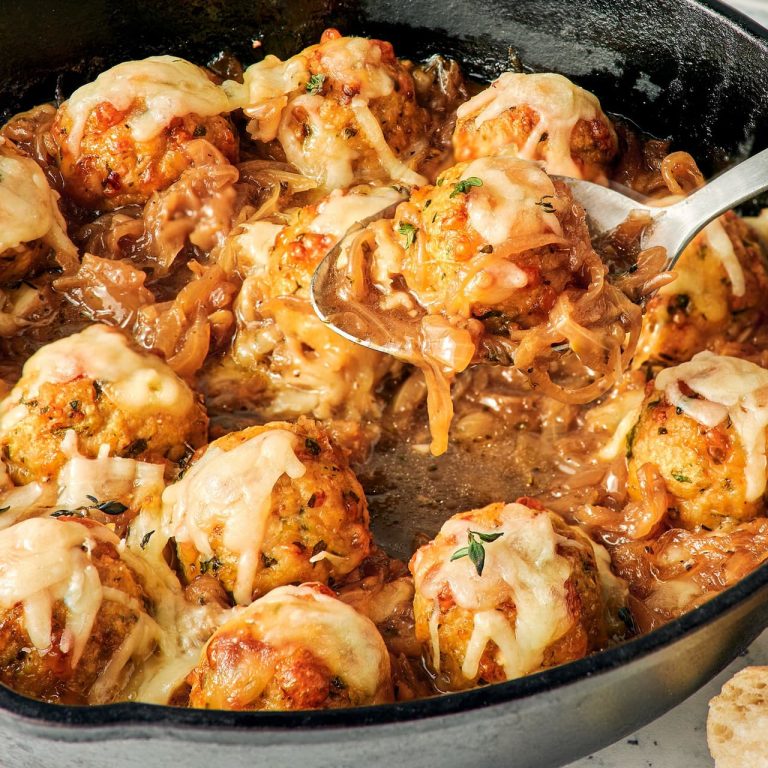 French Onion Chicken Meatballs 