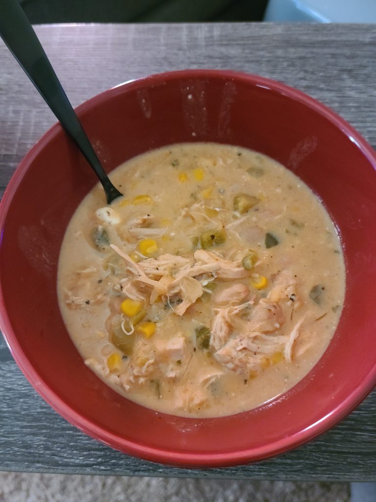 LOW-POINT CAJUN WHITE CHICKEN CHILI 