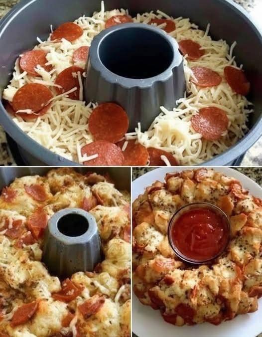 Pepperoni Pizza Pull-Apart Bread 