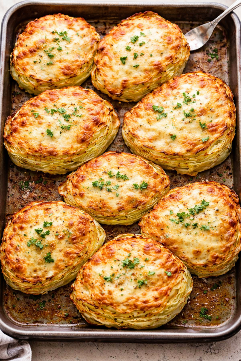Low-Point Cheesy Baked Cabbage Steaks