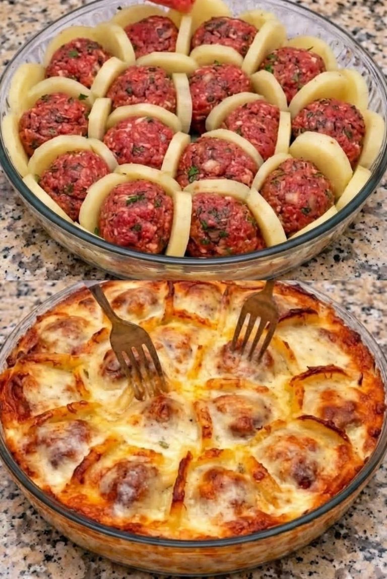 🧀 Potato & Meatball Bake (Lightened Up)