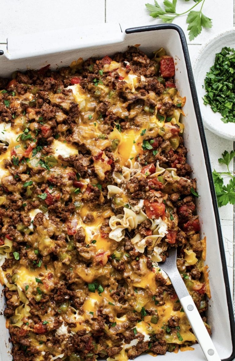 Oven-Baked 4-Ingredient Amish Beef & Bell Pepper Bake