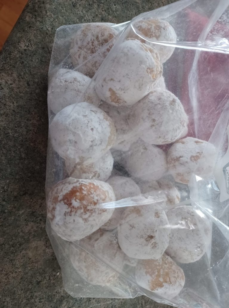 Two ingredient powdered sugar donut holes